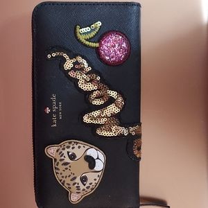 Kate Spade zipper wallet Meow